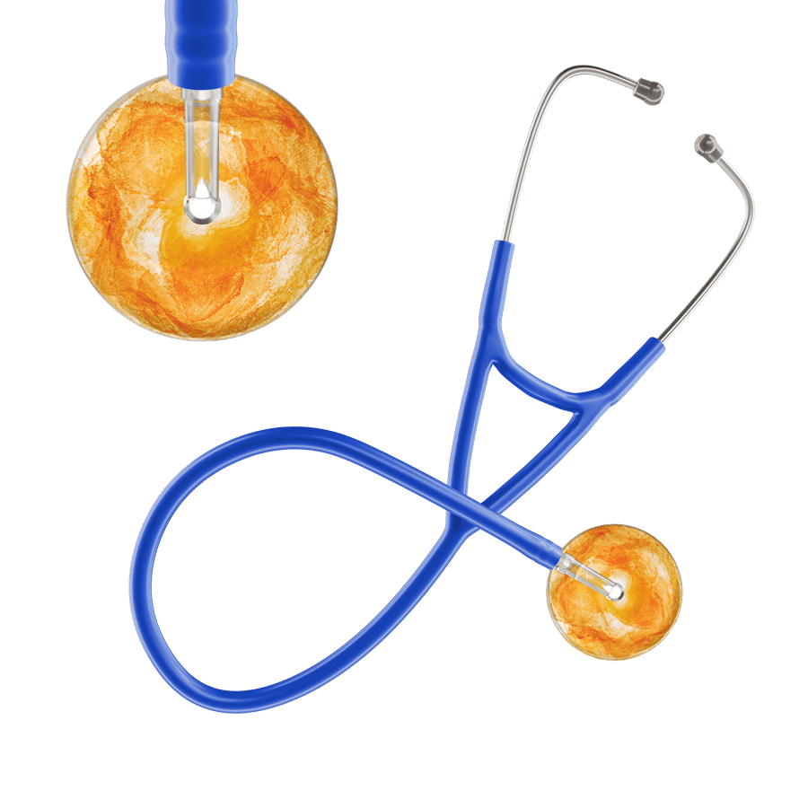 Ultrascope Single Stethoscope US076J10 / Adult / Royal Blue TieDye Single Color Stethoscope - Cardiology Watercolor Designs