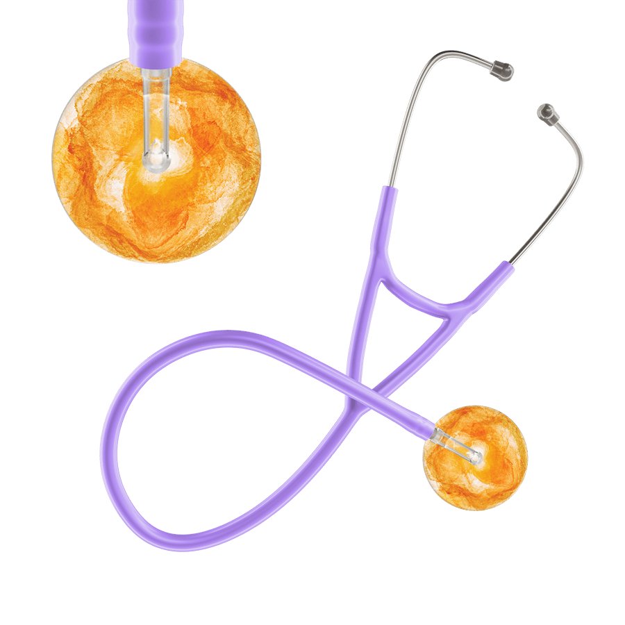 Ultrascope Single Stethoscope US076J10 / Adult / Lavender TieDye Stethoscope - Cardiology Watercolor Designs