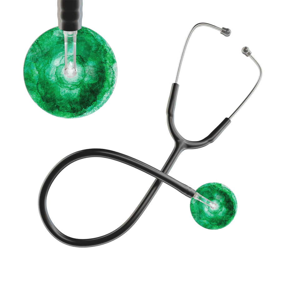 Ultrascope Single Stethoscope US076K11 / Adult / Black TieDye Stethoscope - Watercolor Designs