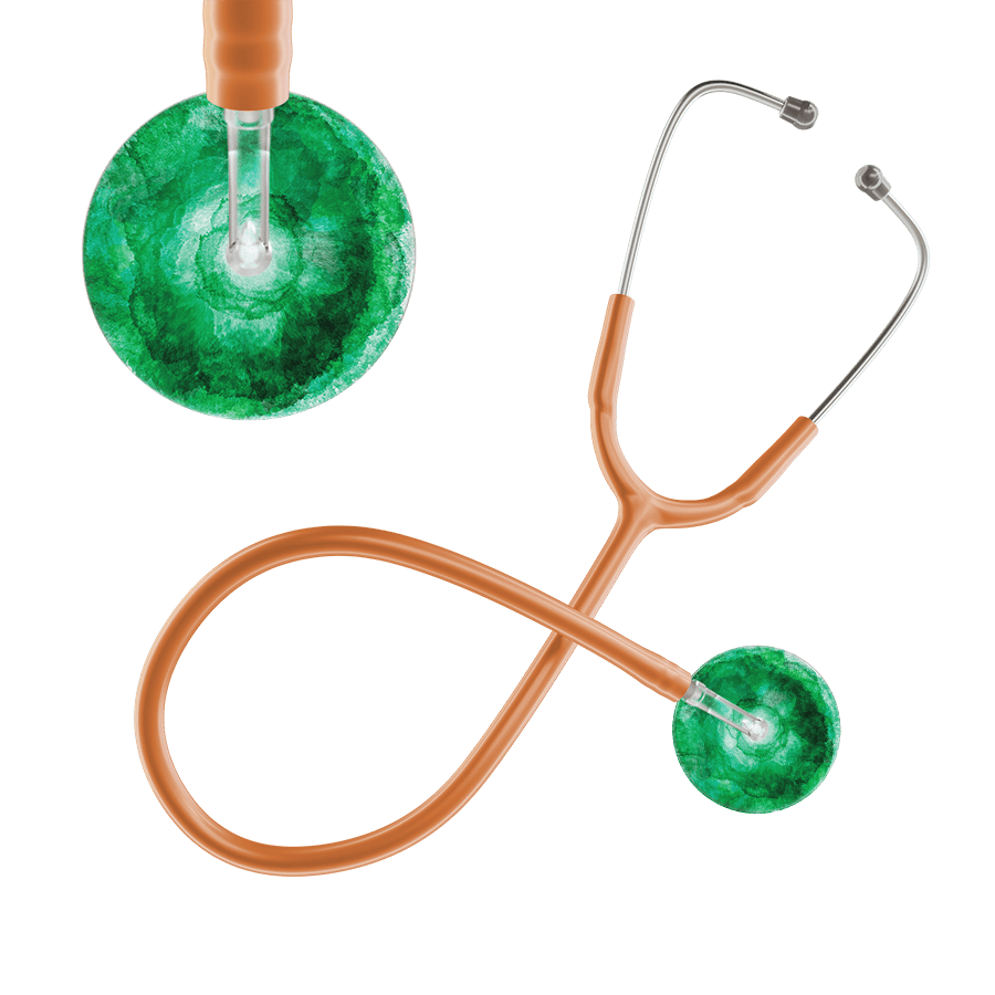 Ultrascope Single Stethoscope US076K11 / Adult / Caramel TieDye Single Color Stethoscope - Watercolor Designs