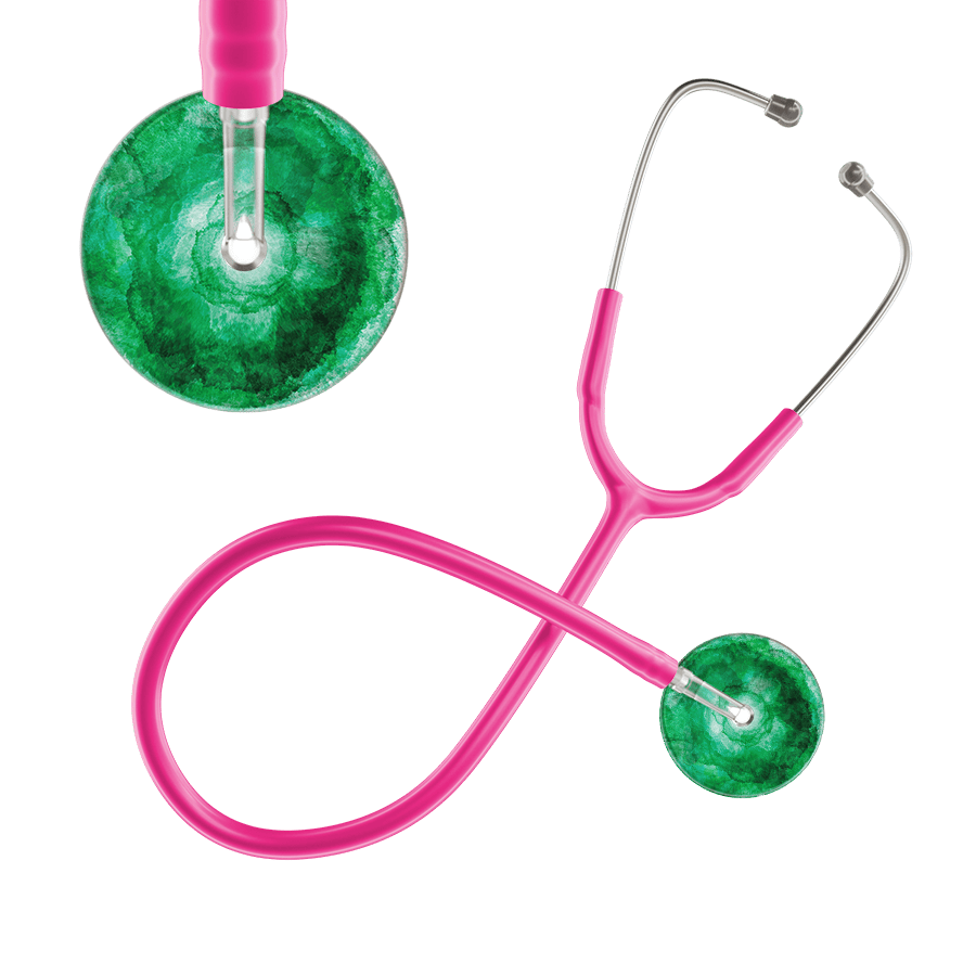 Ultrascope Single Stethoscope US076K11 / Adult / Hot Pink TieDye Single Color Stethoscope - Watercolor Designs