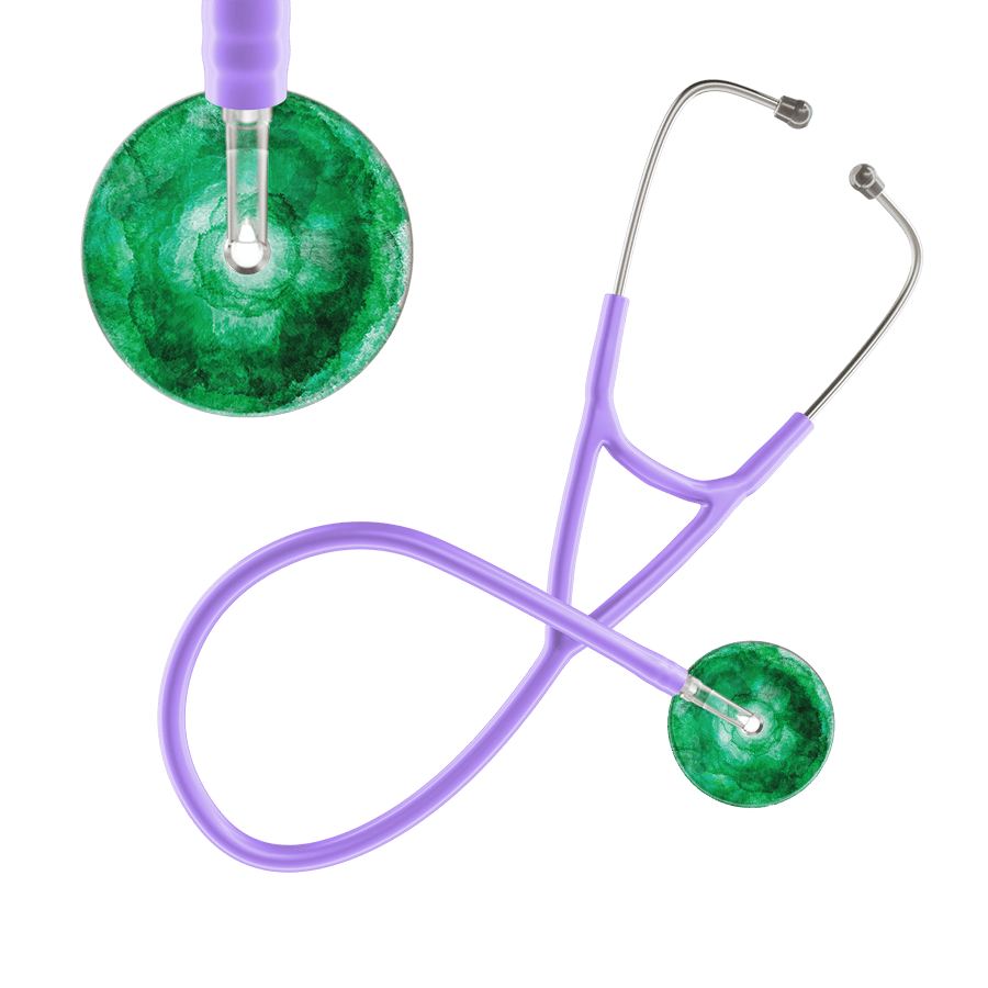 Ultrascope Single Stethoscope US076K11 / Pediatric / Lavender TieDye Single Color Stethoscope - Cardiology Watercolor Designs