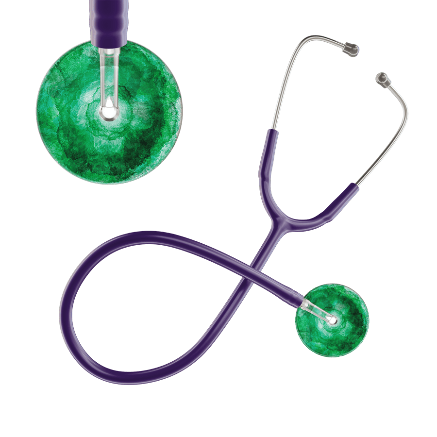 Ultrascope Single Stethoscope US076K11 / Pediatric / Purple TieDye Single Color Stethoscope - Watercolor Designs