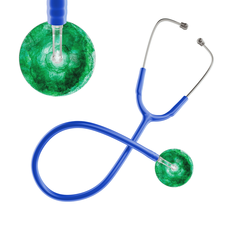 Ultrascope Single Stethoscope US076K11 / Adult / Royal Blue TieDye Stethoscope - Watercolor Designs
