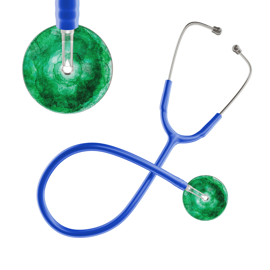 Ultrascope Single Stethoscope US076K11 / Adult / Royal Blue TieDye Single Color Stethoscope - Watercolor Designs