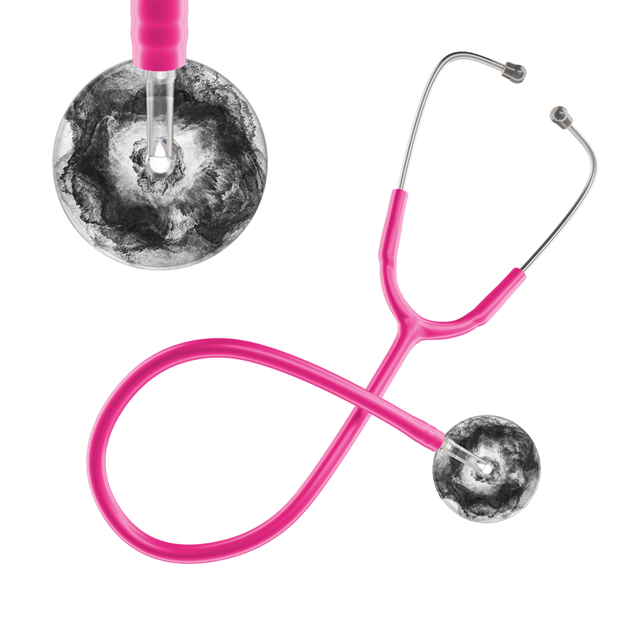 Ultrascope Single Stethoscope US076L12 / Adult / Hot Pink TieDye Single Color Stethoscope - Watercolor Designs
