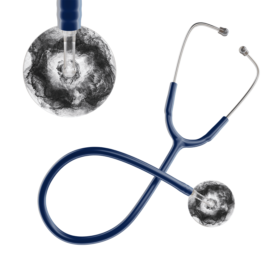 Ultrascope Single Stethoscope US076L12 / Adult / Navy TieDye Stethoscope - Watercolor Designs