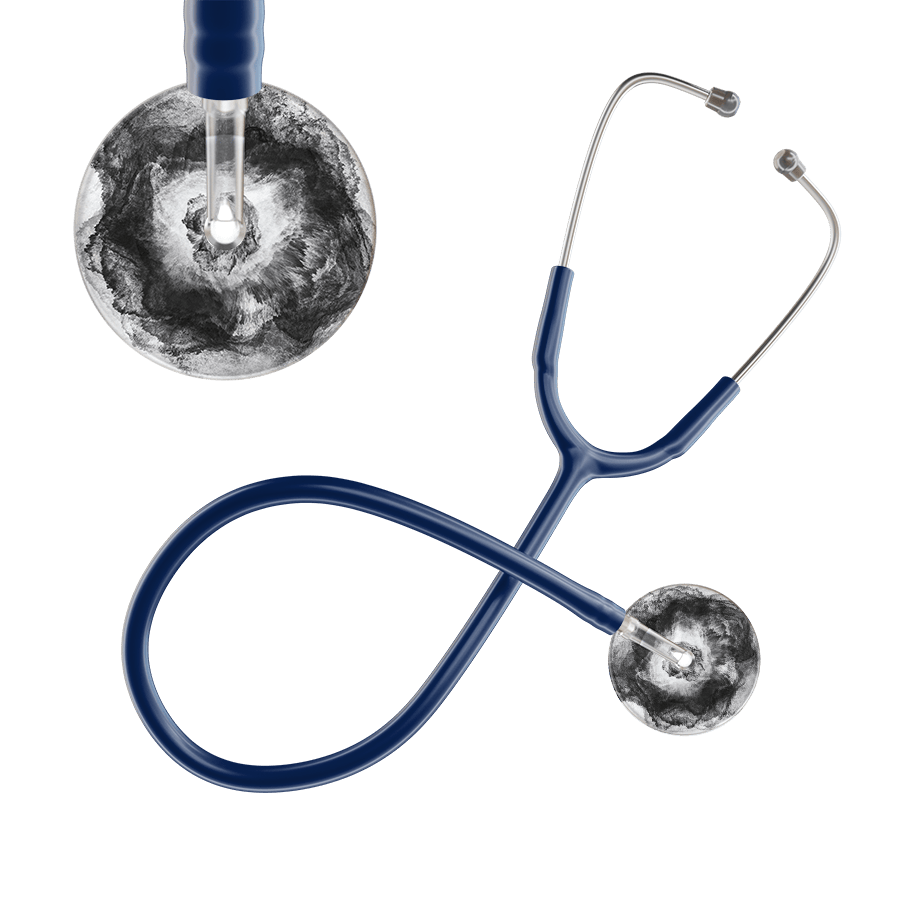 Ultrascope Single Stethoscope US076L12 / Adult / Navy TieDye Single Color Stethoscope - Watercolor Designs