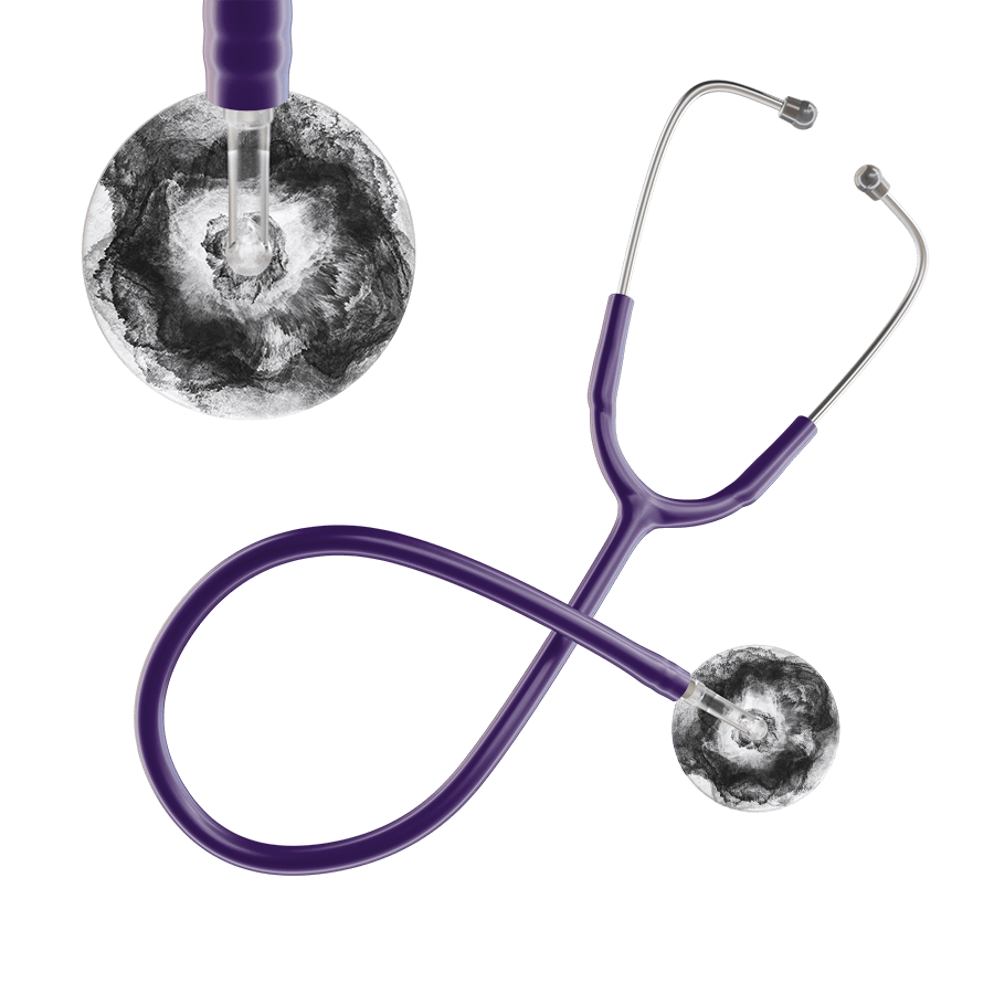 Ultrascope Single Stethoscope US076L12 / Adult / Purple TieDye Stethoscope - Watercolor Designs