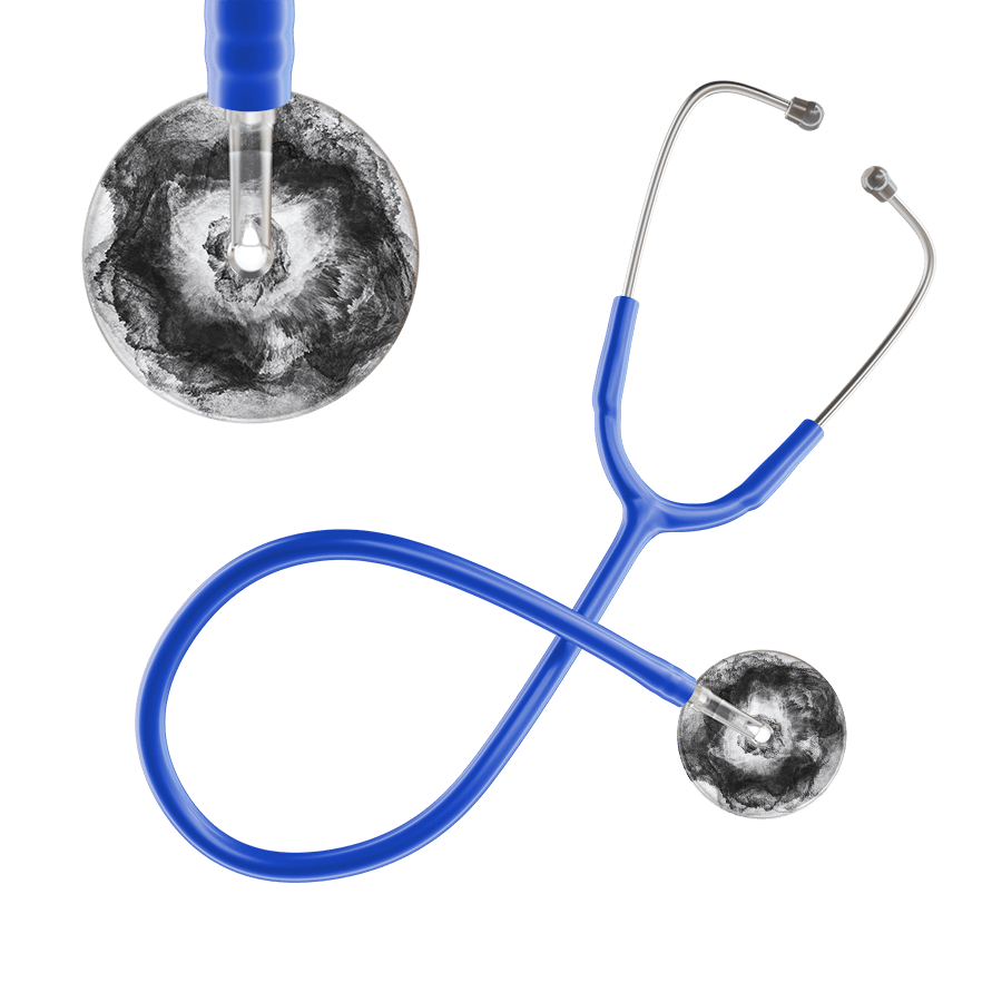 Ultrascope Single Stethoscope US076L12 / Pediatric / Royal Blue TieDye Single Color Stethoscope - Watercolor Designs