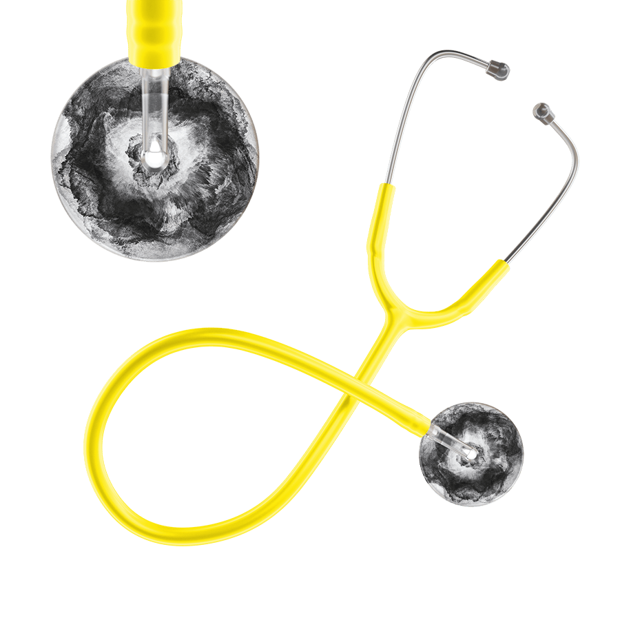 Ultrascope Single Stethoscope US076L12 / Pediatric / Yellow TieDye Single Color Stethoscope - Watercolor Designs