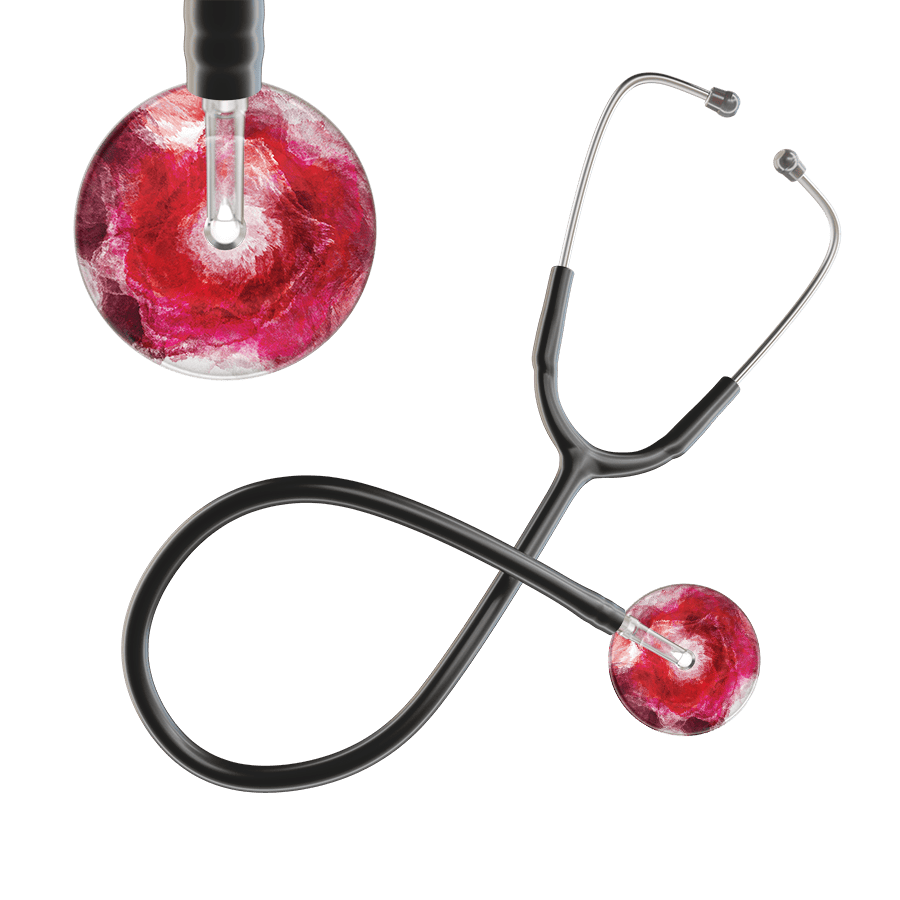 Ultrascope Single Stethoscope US076M13 / Adult / Black TieDye Single Color Stethoscope - Watercolor Designs