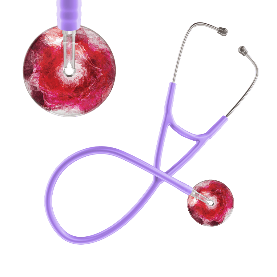 Ultrascope Single Stethoscope US076M13 / Adult / Lavender TieDye Single Color Stethoscope - Cardiology Watercolor Designs