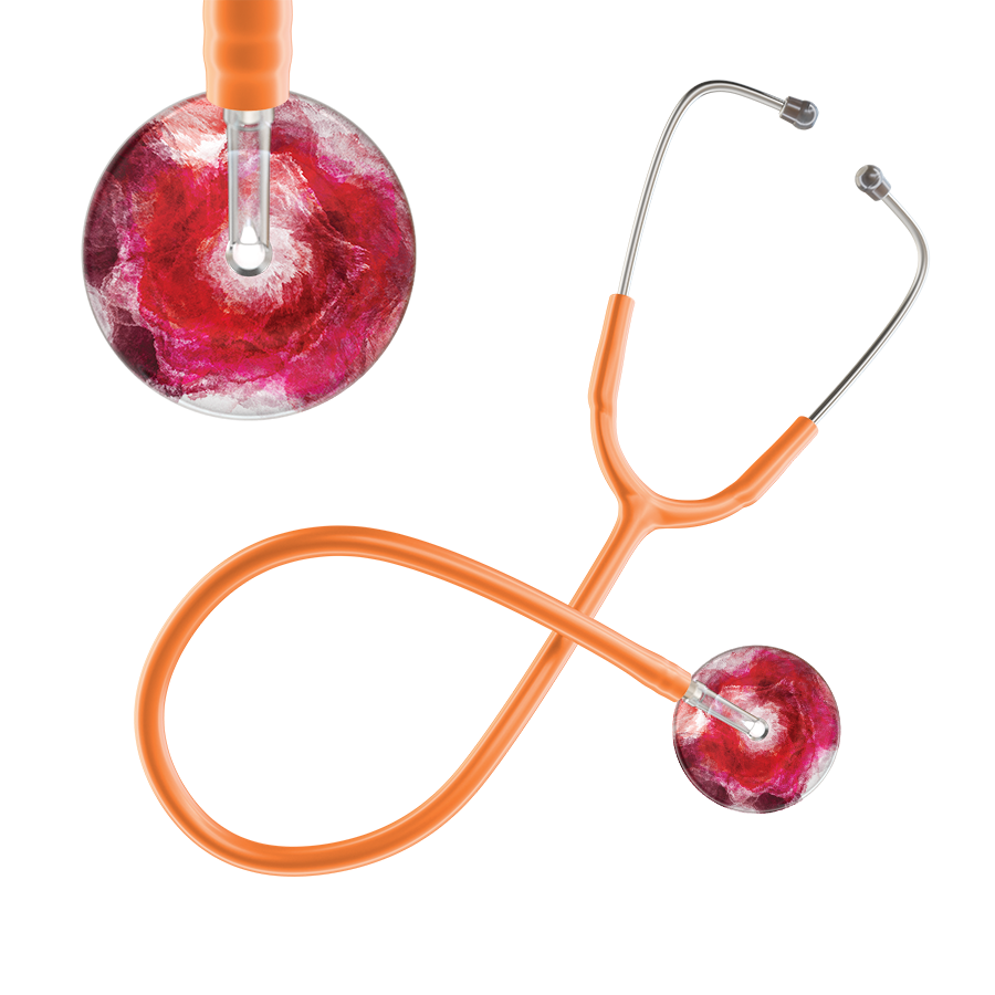 Ultrascope Single Stethoscope US076M13 / Adult / Orange TieDye Single Color Stethoscope - Watercolor Designs
