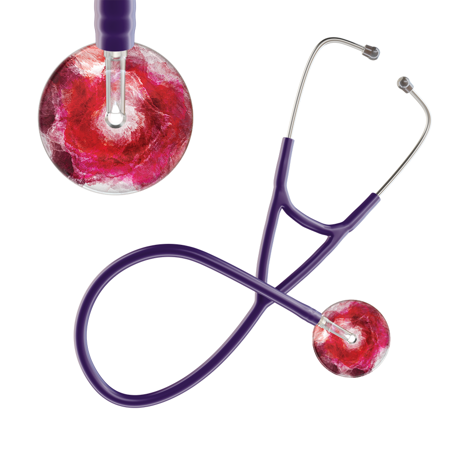 Ultrascope Single Stethoscope US076M13 / Adult / Purple TieDye Single Color Stethoscope - Cardiology Watercolor Designs