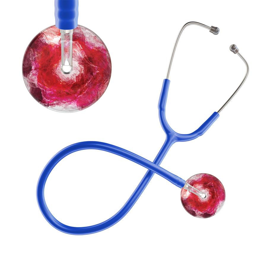 Ultrascope Single Stethoscope US076M13 / Adult / Royal Blue TieDye Single Color Stethoscope - Watercolor Designs