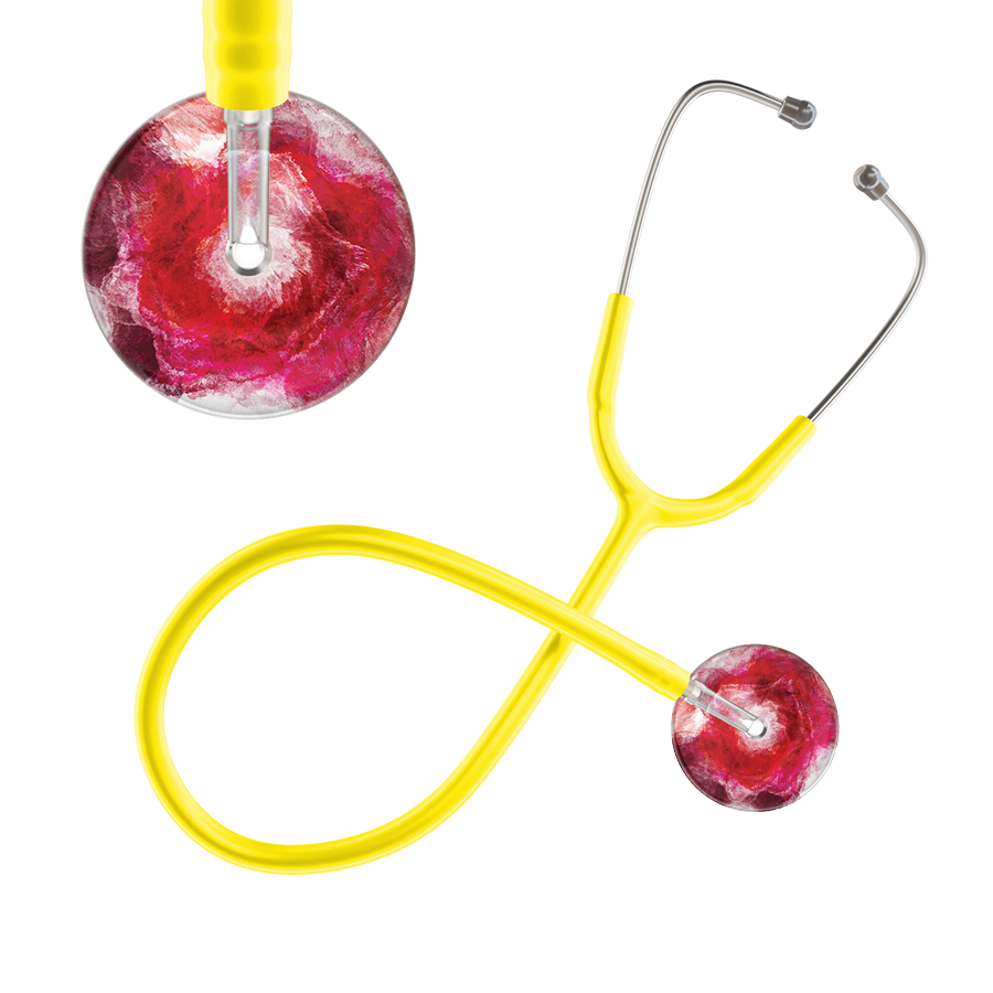 Ultrascope Single Stethoscope US076M13 / Adult / Yellow TieDye Single Color Stethoscope - Watercolor Designs