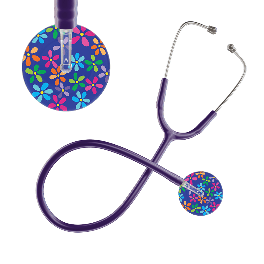Ultrascope Single Stethoscope Royal Blue Flower Power / Adult / Purple Flower Power Stethoscope