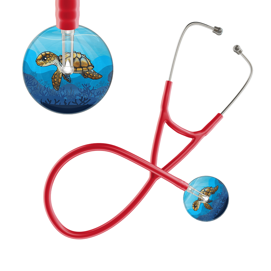 Ultrascope Single Stethoscope Sea Turtle - Underwater Ocean Cardiology Stethoscope