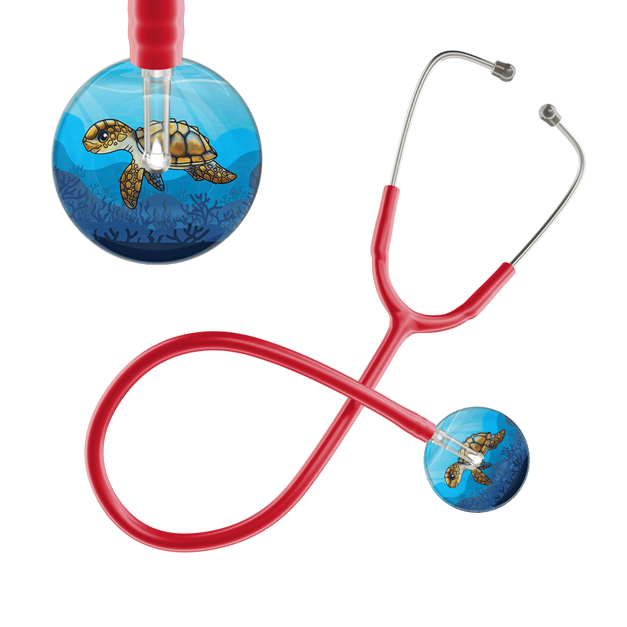 Ultrascope Single Stethoscope Sea Turtle Stethoscope - Cute Underwater Design by Ultrascope