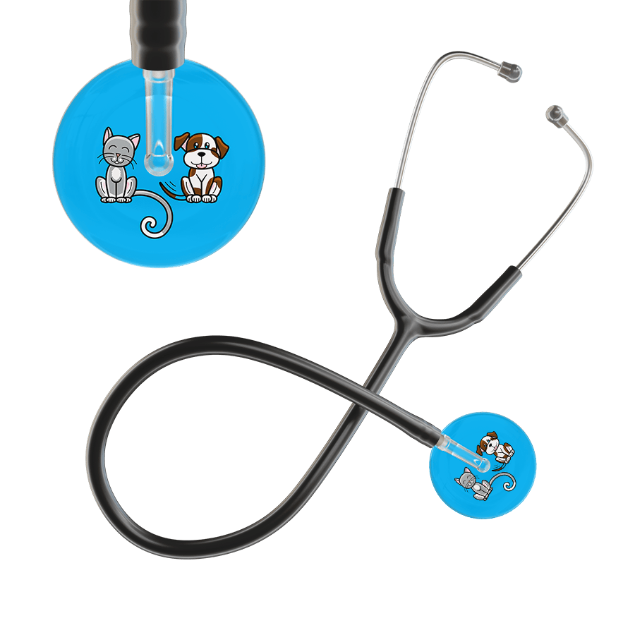 Ultrascope Single Stethoscope Cat & Dog Cyan (CY) / Adult / Black Cat & Dog Stethoscope