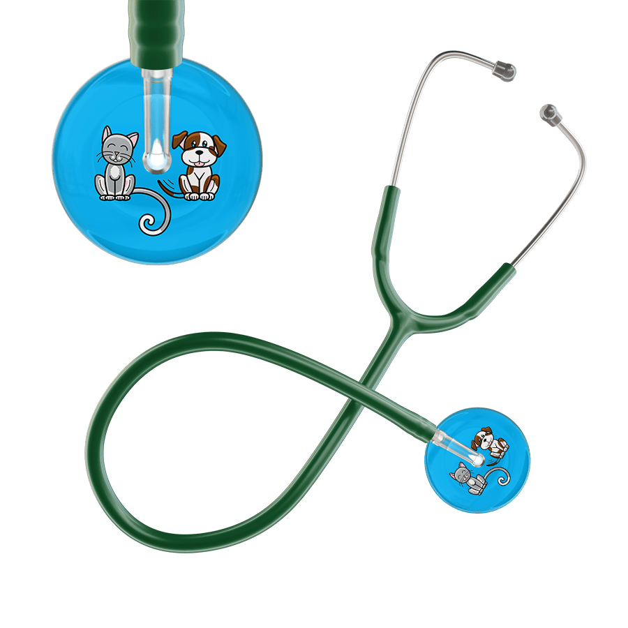 Ultrascope Single Stethoscope Cat & Dog Cyan (CY) / Adult / Dark Green Dark Cat & Dog Stethoscope