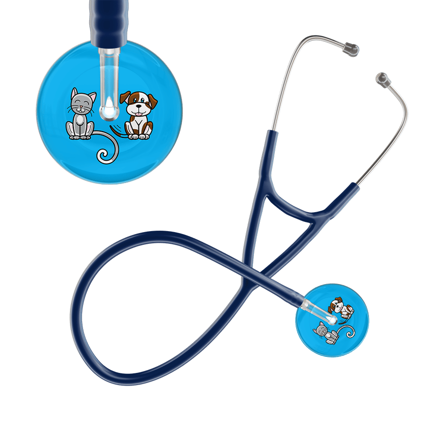 Ultrascope Single Stethoscope Cat & Dog Cyan (CY) / Adult / Navy Dark Cat & Dog Cardiology Stethoscope