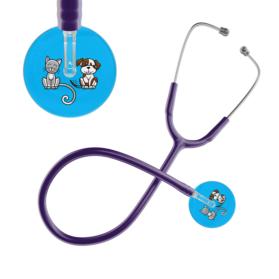 Ultrascope Single Stethoscope Cat & Dog Cyan (CY) / Adult / Purple Cat & Dog Stethoscope