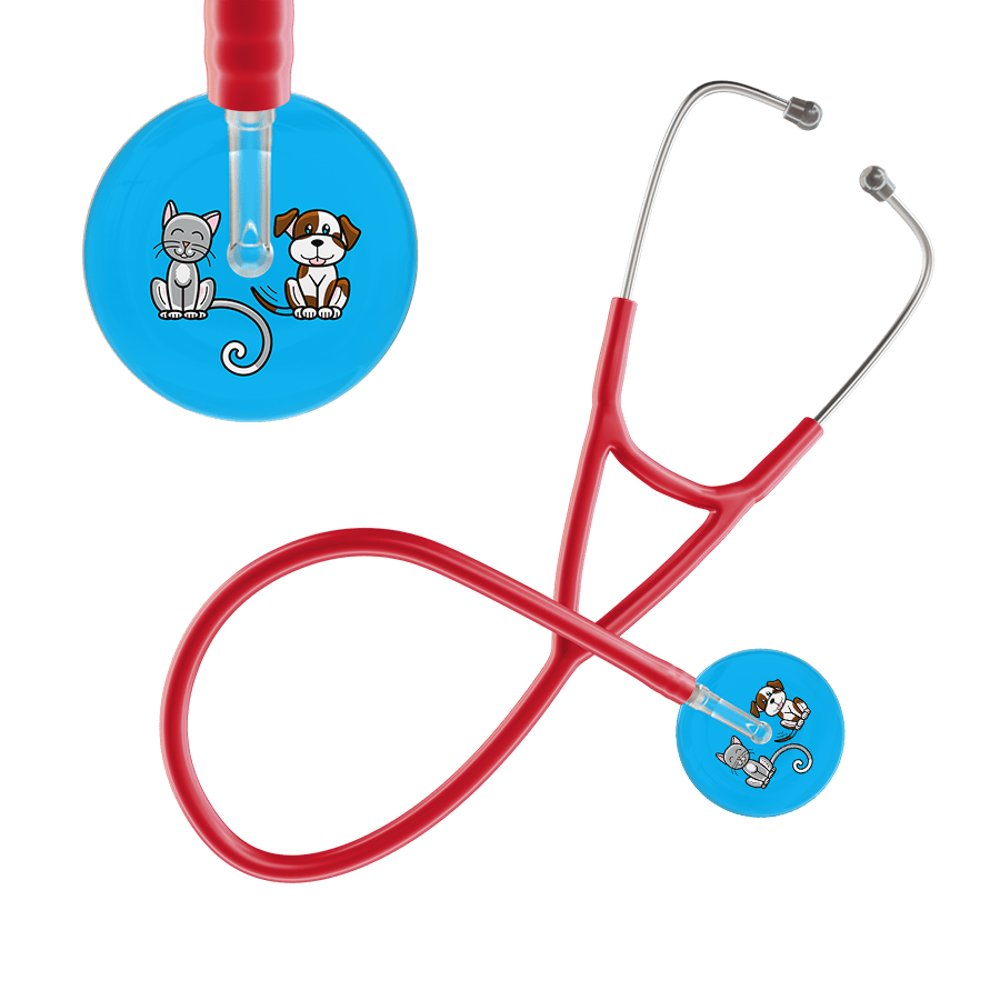 Ultrascope Single Stethoscope Cat & Dog Cyan (CY) / Adult / Red Cat & Dog Cardiology Stethoscope