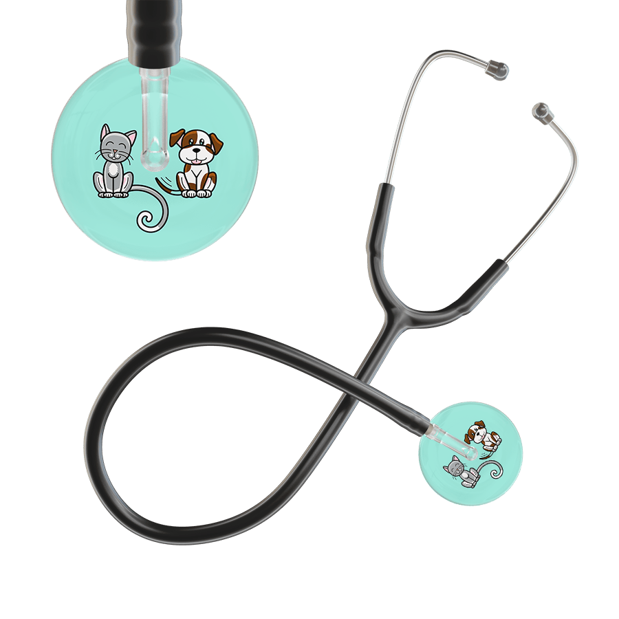 Ultrascope Single Stethoscope Cat & Dog Robin's Egg (EB) / Adult / Black Cat & Dog Stethoscope