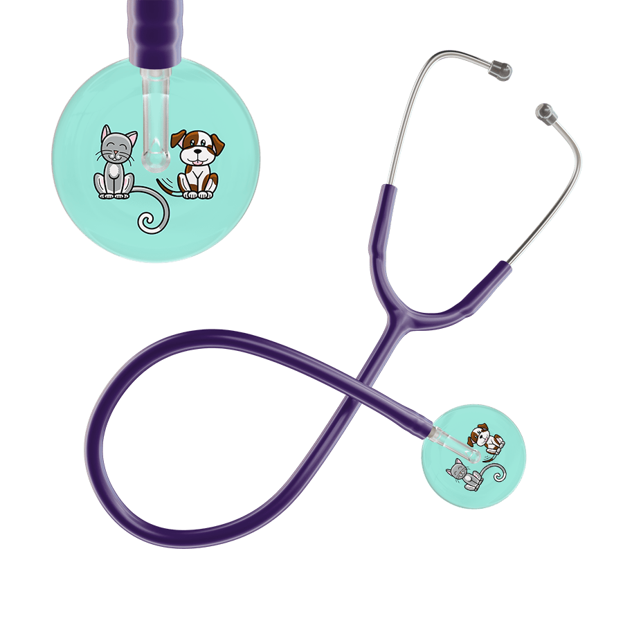 Ultrascope Single Stethoscope Cat & Dog Robin's Egg (EB) / Adult / Purple Cat & Dog Stethoscope