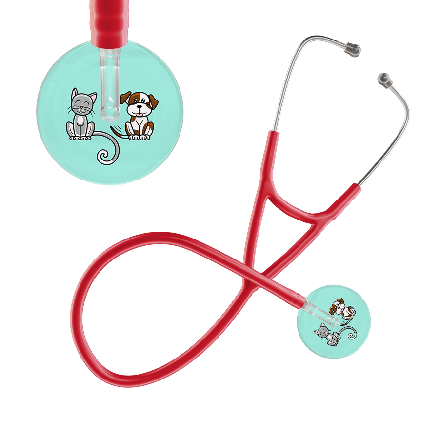 Ultrascope Single Stethoscope Cat & Dog Robin's Egg (EB) / Adult / Red Cat & Dog Cardiology Stethoscope