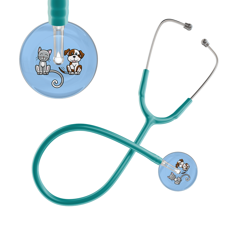 Ultrascope Single Stethoscope Cat & Dog Light Blue (LB) / Adult / Jade Dark Cat & Dog Stethoscope