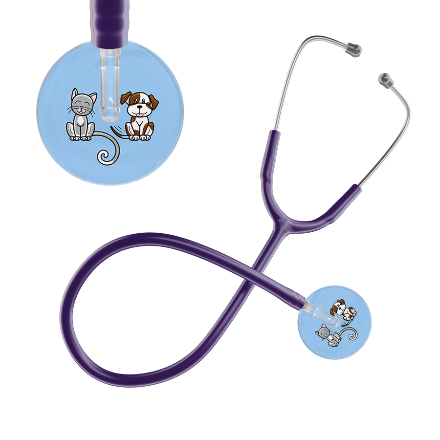 Ultrascope Single Stethoscope Cat & Dog Light Blue (LB) / Adult / Purple Cat & Dog Stethoscope