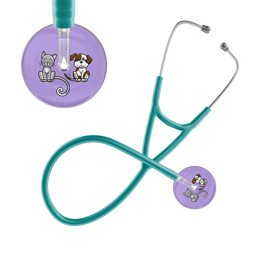 Ultrascope Single Stethoscope Cat & Dog Lilac (LL) / Pediatric / Jade Dark Cat & Dog Cardiology Stethoscope