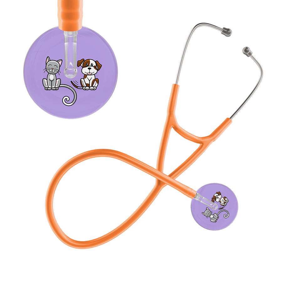 Ultrascope Single Stethoscope Cat & Dog Lilac (LL) / Adult / Orange Cat & Dog Cardiology Stethoscope