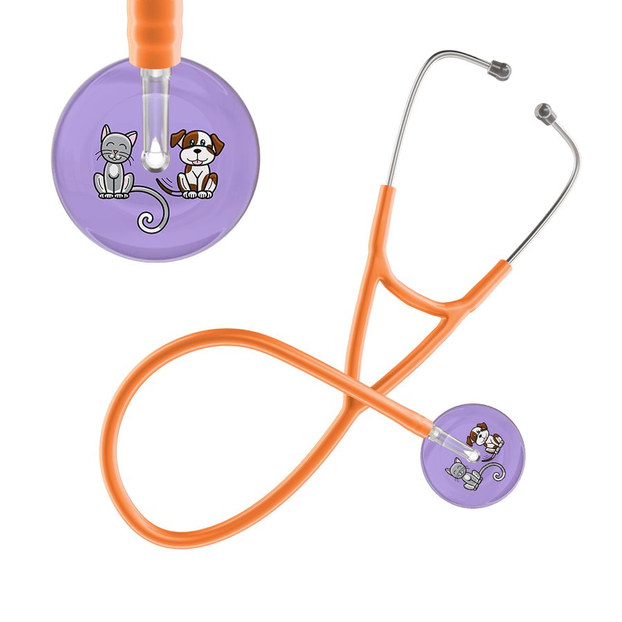 Ultrascope Single Stethoscope Cat & Dog Lilac (LL) / Adult / Orange Dark Cat & Dog Cardiology Stethoscope