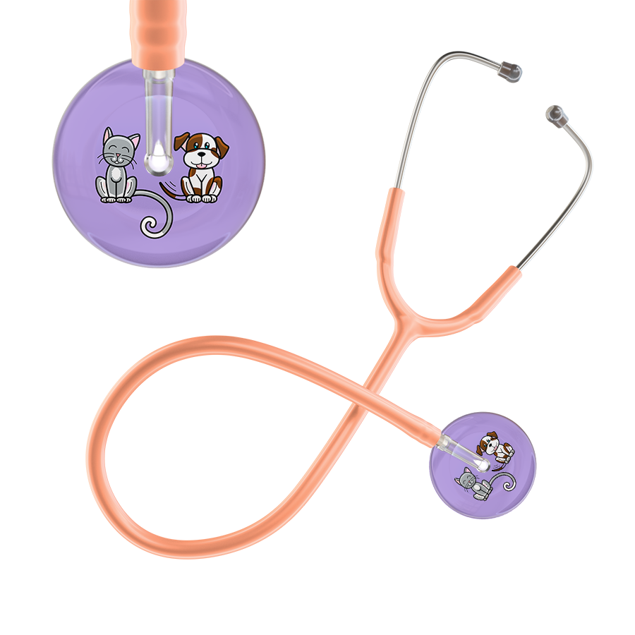 Ultrascope Single Stethoscope Cat & Dog Lilac (LL) / Adult / Peach Dark Cat & Dog Stethoscope