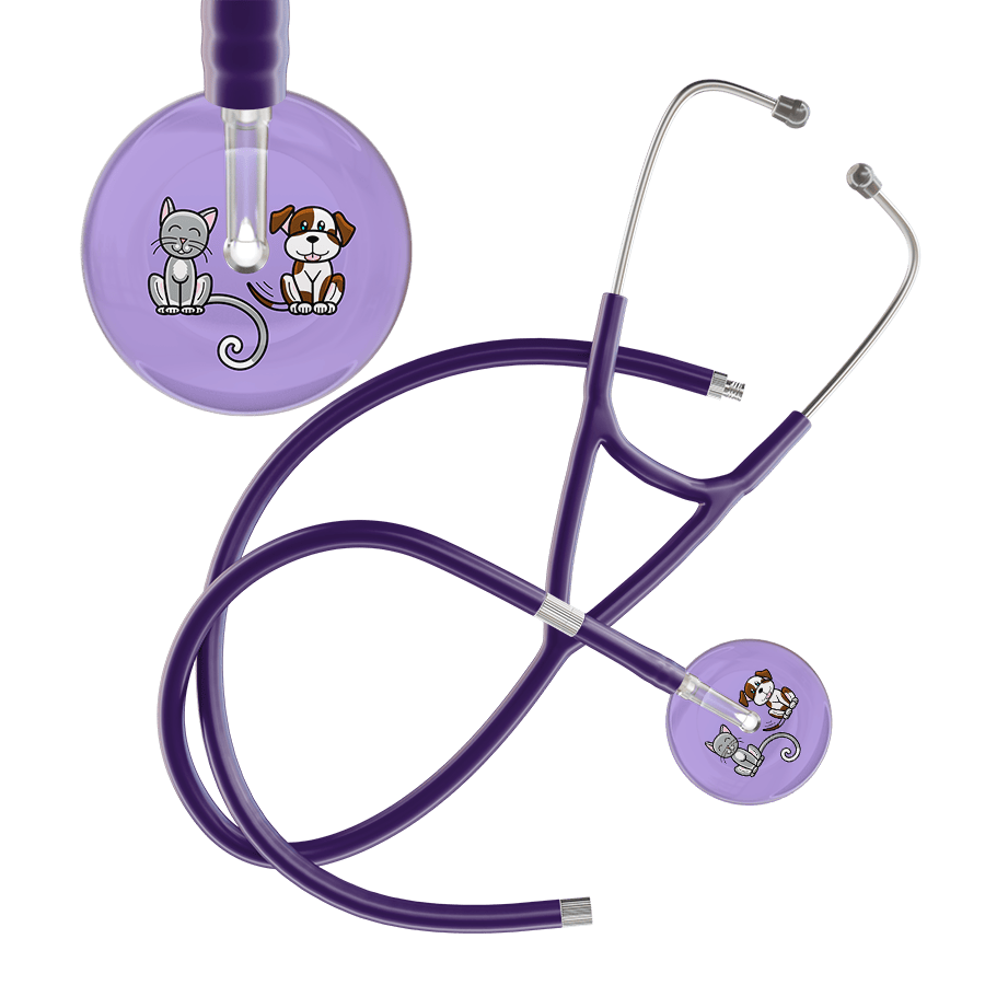 Ultrascope Single Stethoscope Cat & Dog Lilac (LL) / Adult / Purple Extended Tubing Dark Cat & Dog Cardiology Stethoscope