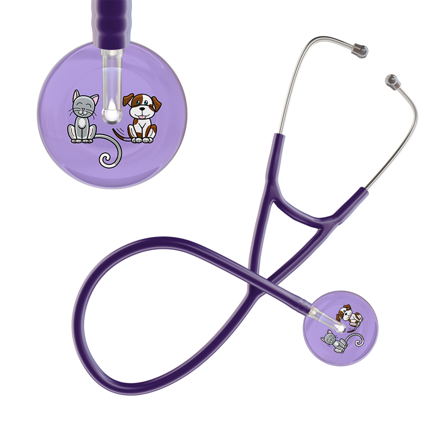 Ultrascope Single Stethoscope Cat & Dog Lilac (LL) / Adult / Purple Dark Cat & Dog Cardiology Stethoscope
