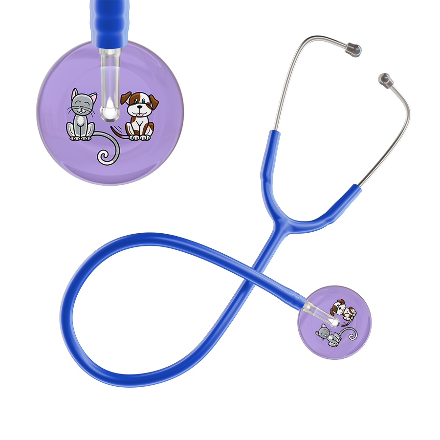 Ultrascope Single Stethoscope Cat & Dog Lilac (LL) / Adult / Royal Blue Dark Cat & Dog Stethoscope