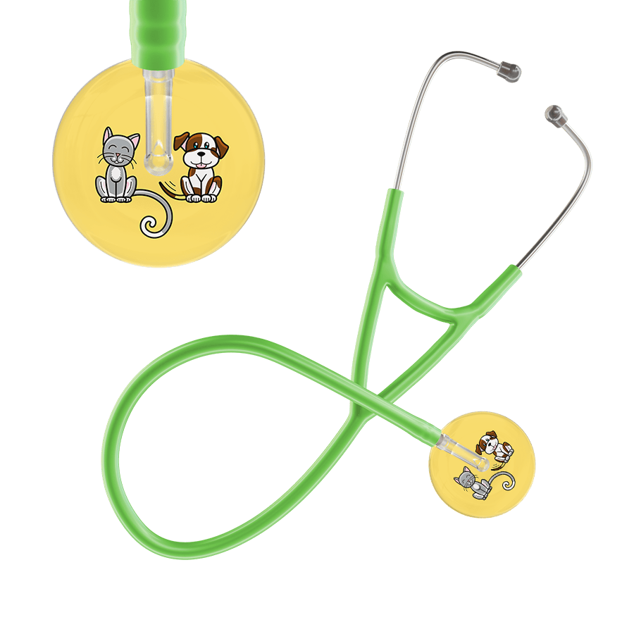 Ultrascope Single Stethoscope Cat & Dog Light Yellow (LY) / Adult / Lime Green Cat & Dog Cardiology Stethoscope
