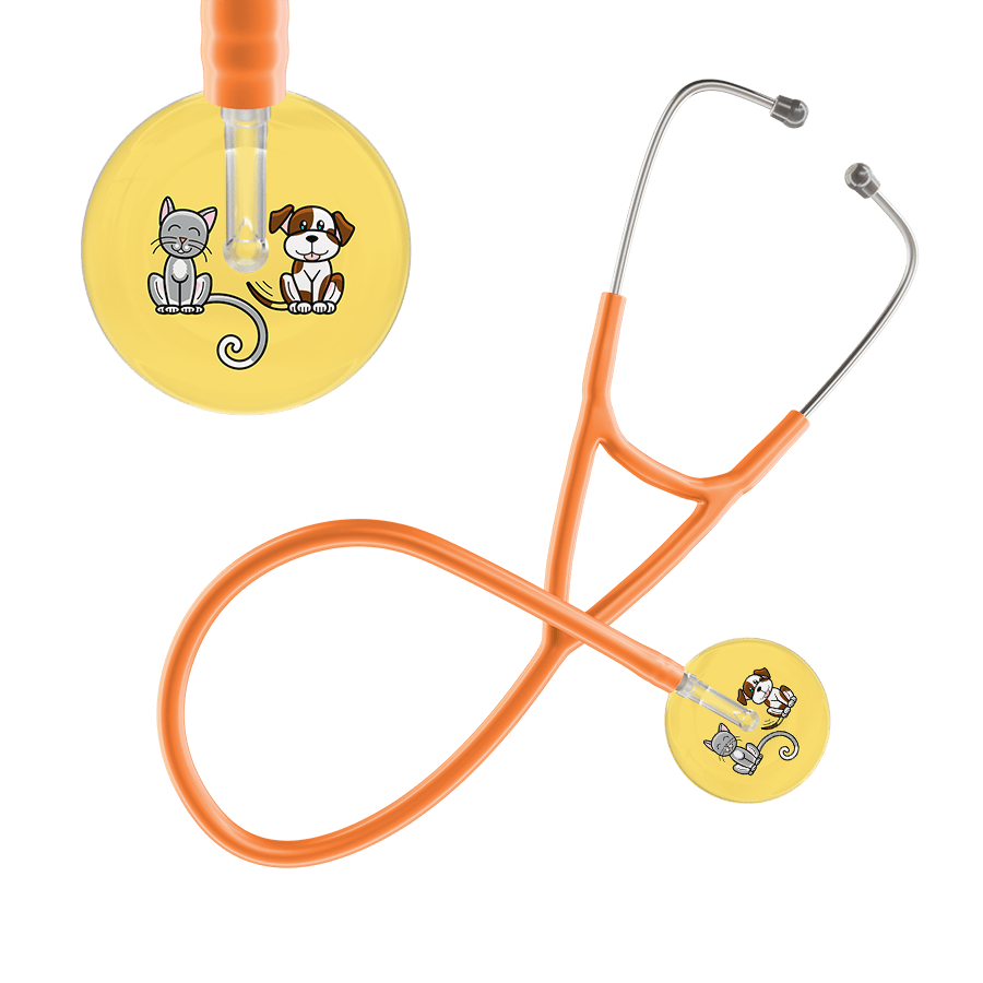 Ultrascope Single Stethoscope Cat & Dog Light Yellow (LY) / Adult / Orange Cat & Dog Cardiology Stethoscope