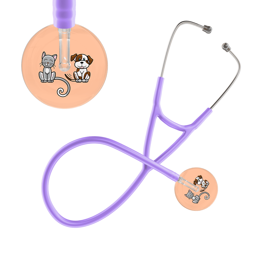 Ultrascope Single Stethoscope Cat & Dog Peach (PE) / Adult / Lavender Cat & Dog Cardiology Stethoscope