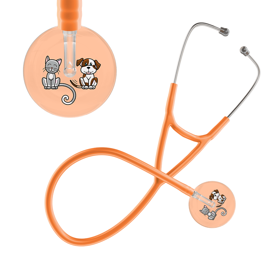 Ultrascope Single Stethoscope Cat & Dog Peach (PE) / Adult / Orange Cat & Dog Cardiology Stethoscope