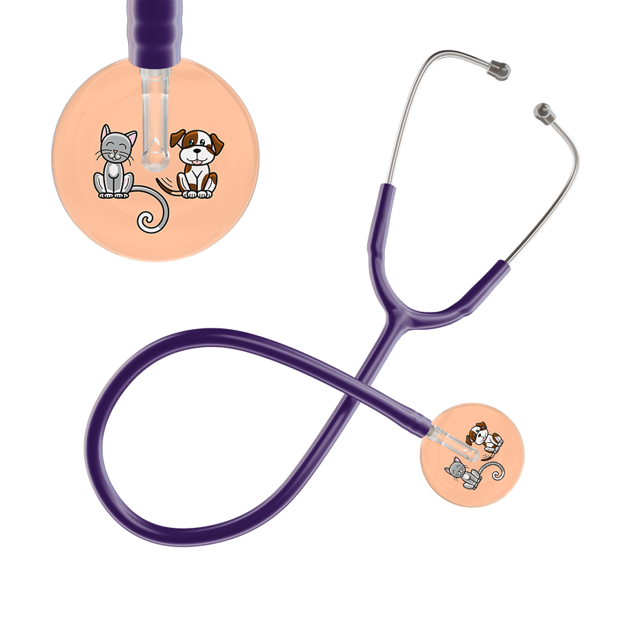 Ultrascope Single Stethoscope Cat & Dog Peach (PE) / Adult / Purple Cat & Dog Stethoscope