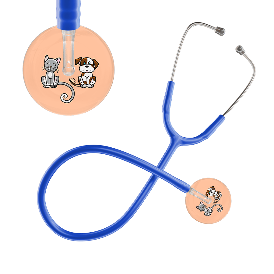 Ultrascope Single Stethoscope Cat & Dog Peach (PE) / Adult / Royal Blue Cat & Dog Stethoscope