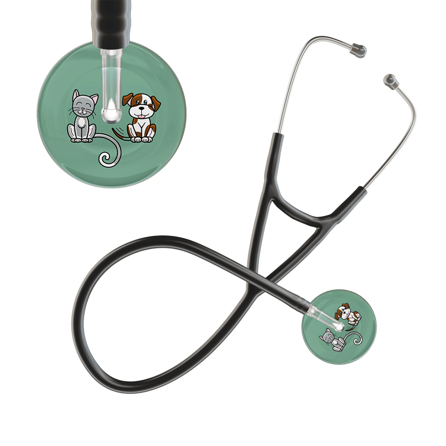 Ultrascope Single Stethoscope Cat & Dog Sage (SG) / Adult / Black Dark Cat & Dog Cardiology Stethoscope
