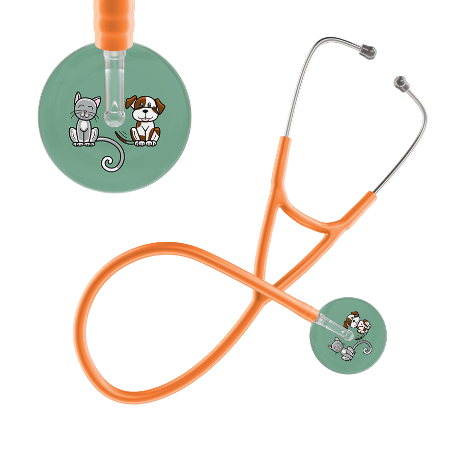 Ultrascope Single Stethoscope Cat & Dog Sage (SG) / Adult / Orange Cat & Dog Cardiology Stethoscope