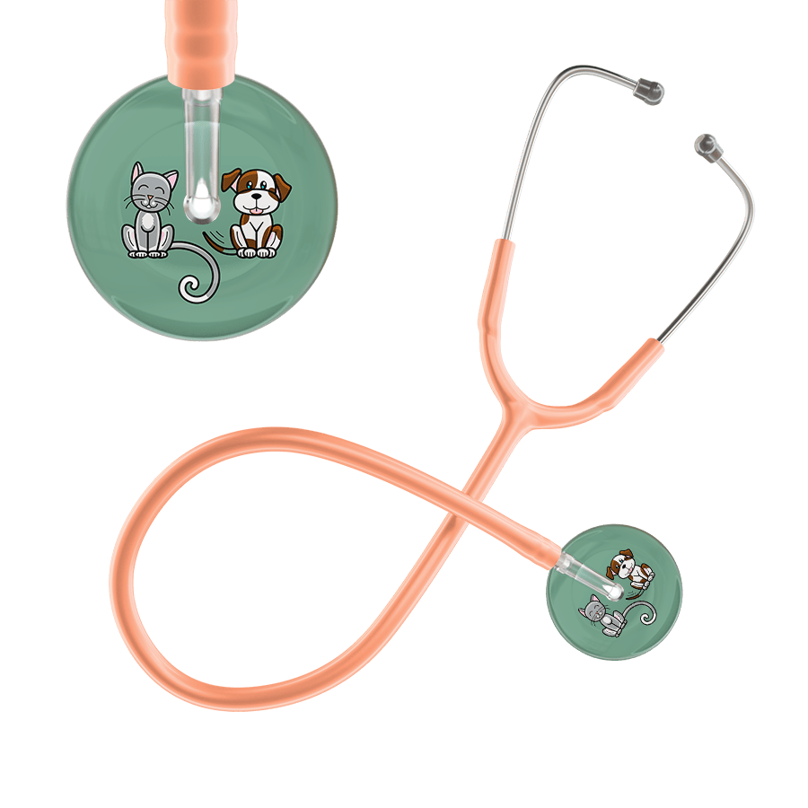 Ultrascope Single Stethoscope Cat & Dog Sage (SG) / Pediatric / Peach Dark Cat & Dog Stethoscope